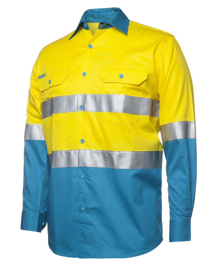 JB's Hi Vis Long Sleeve (D+N) 150g Work Shirt Southern Monograms