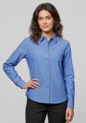 Ladies Long Sleeve "Wrinkle-free" Chambray Shirt Ladies Long Sleeve "Wrinkle-free" Chambray Shirt