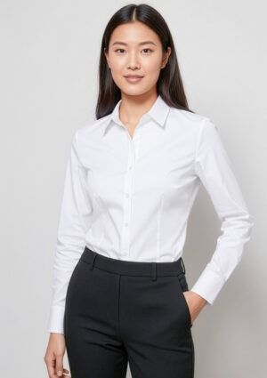 Ladies Luxe Long Sleeve Premium Cotton Shirt Ladies Luxe Long Sleeve Premium Cotton Shirt
