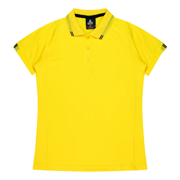 Ladies Driwear Flinders Polo 2038 Canary-Black