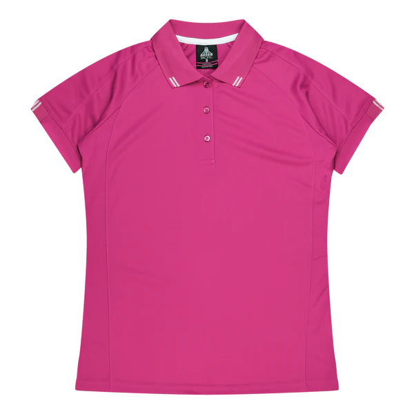 Ladies Driwear Flinders Polo 2038 Pink-White