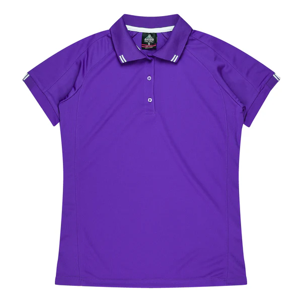 Ladies Driwear Flinders Polo 2038 Purple-White