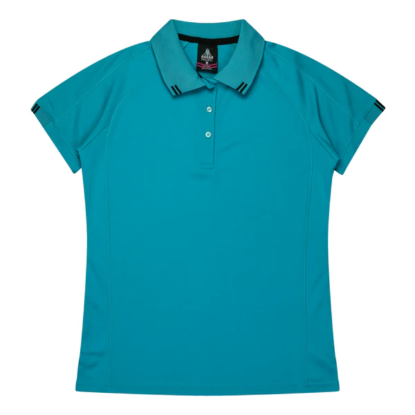 Ladies Driwear Flinders Polo 2038 Teal-Black