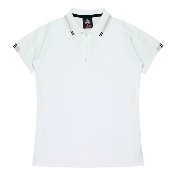 Ladies Driwear Flinders Polo 2038 White-Black