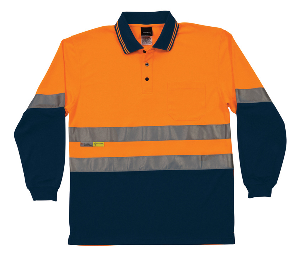 JB's Hi Vis Long Sleeve (D+N) Trad Polo - Southern Monograms