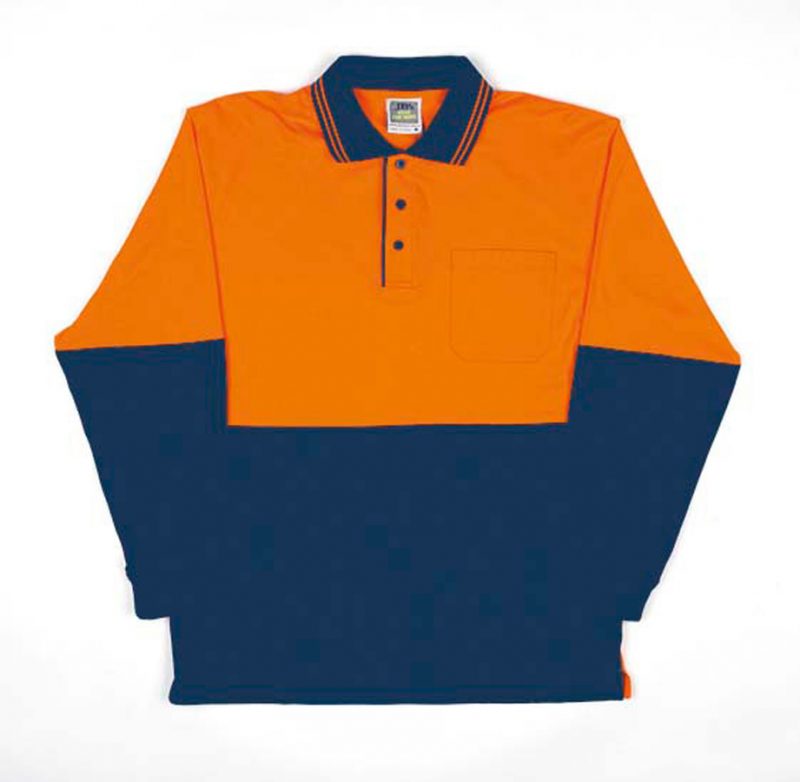 JB's Hi Vis Long Sleeve Cotton Polo