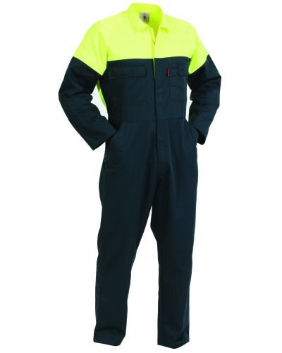 Turu Contrast Comb Zip Cotton Fluoro Overalls