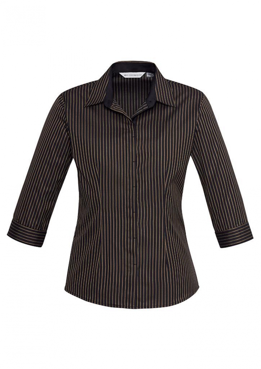 Ladies Reno Stripe ¾ Sleeve Shirt
