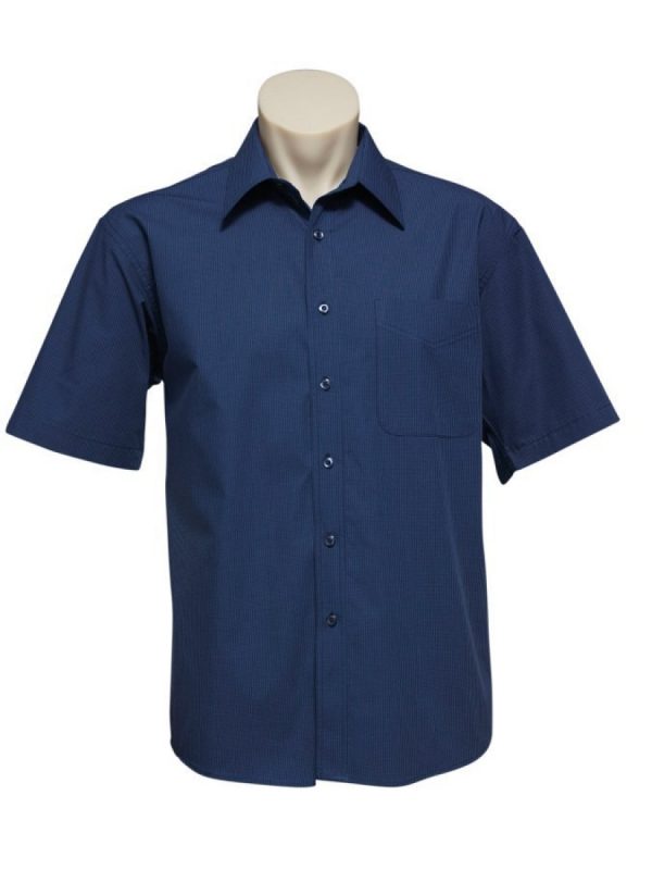 Mens Short Sleeve Micro Check Shirt