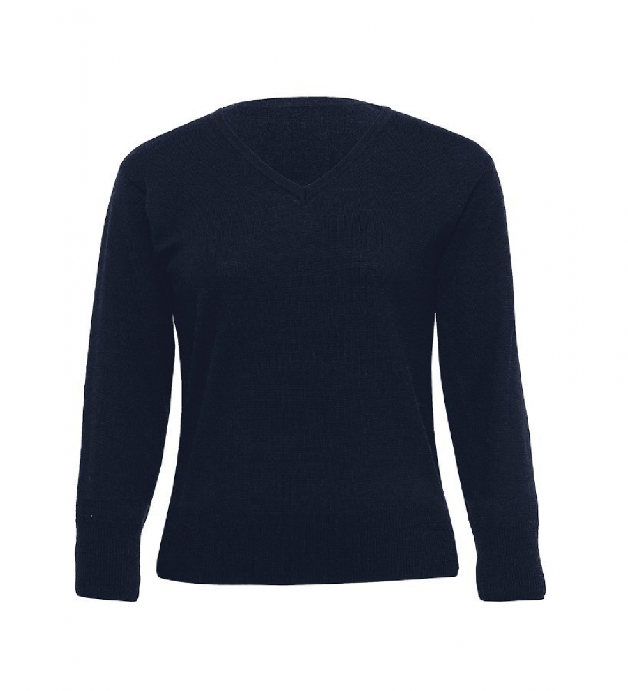 Merino Detailed Vee Pullover - Womens