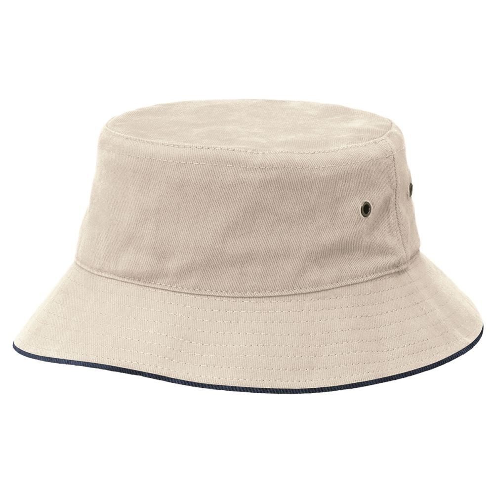 Bucket Hat 4007 Natural Navy l | Bucket Hat