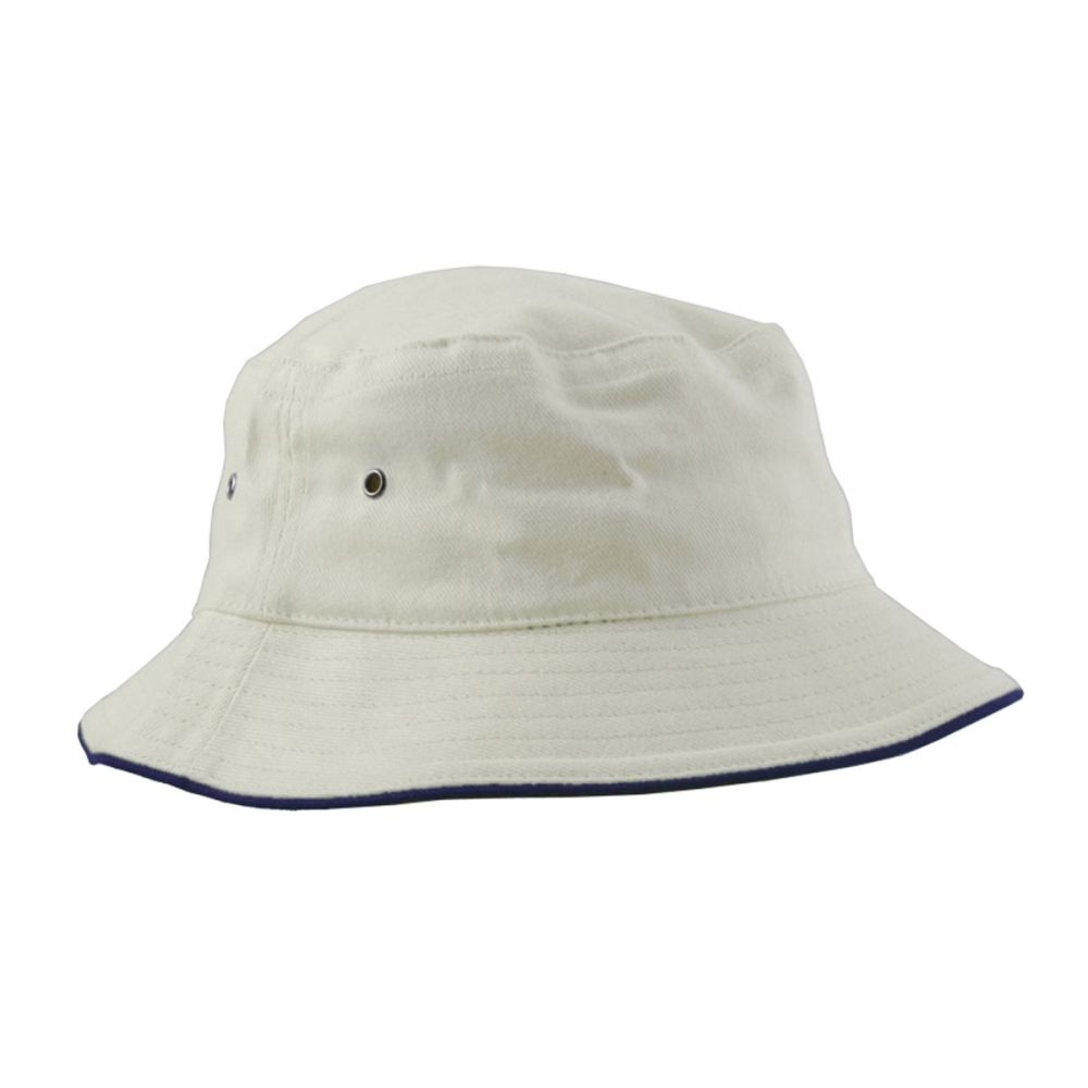 Bucket Hat 4007 White Navy | Bucket Hat