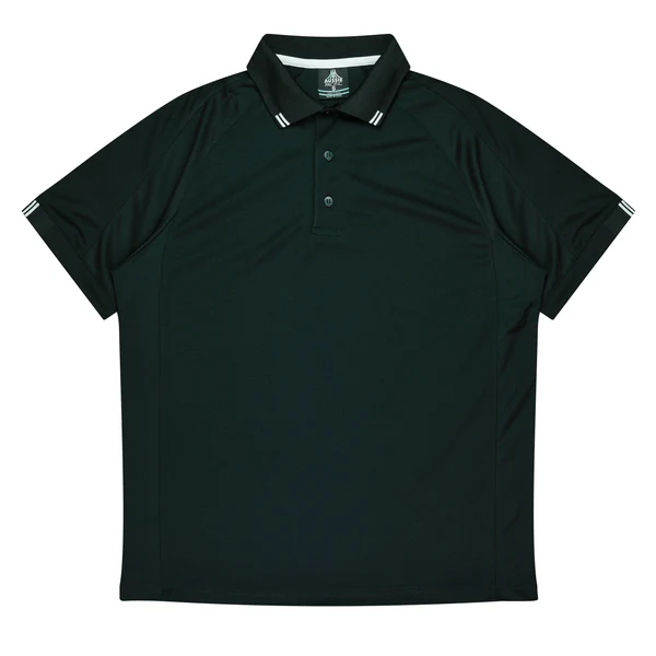 Flinders Mens Polo | AUS 1308 Black-White