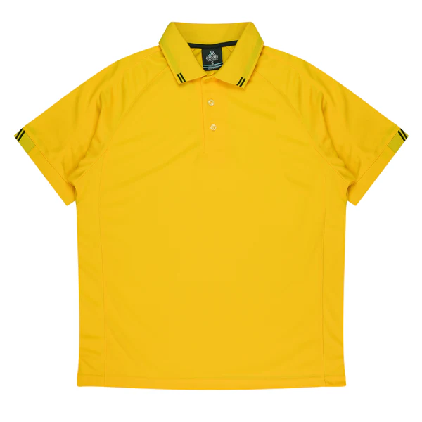 Flinders Mens Polo | AUS 1308 Canary-Black