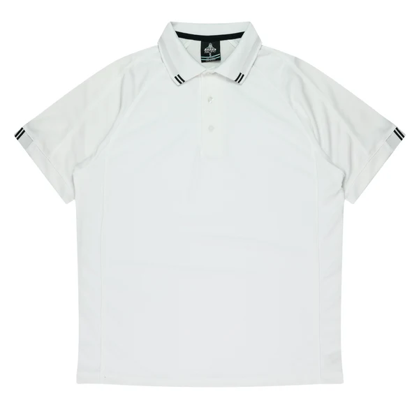 Flinders Mens Polo | AUS 1308 White-Black