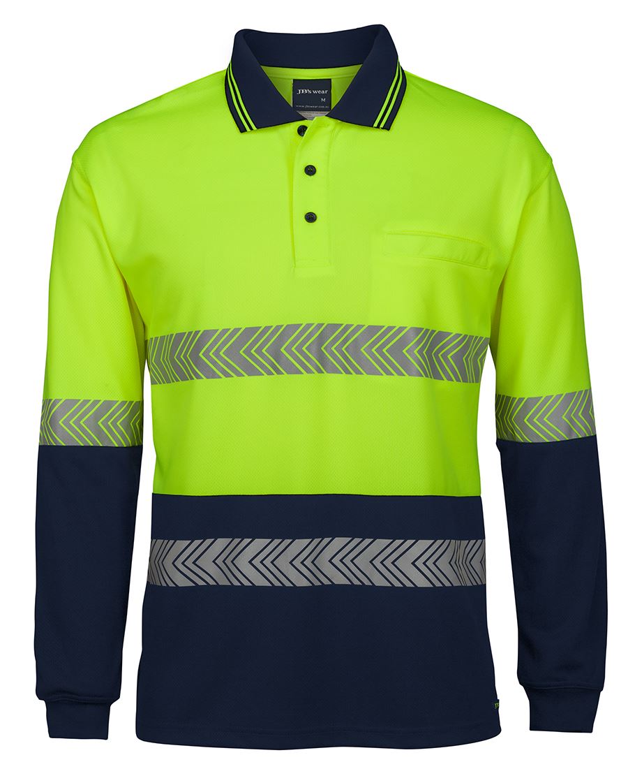 HI VIS L/S SEGMENTED TAPE POLO JB 6HLST