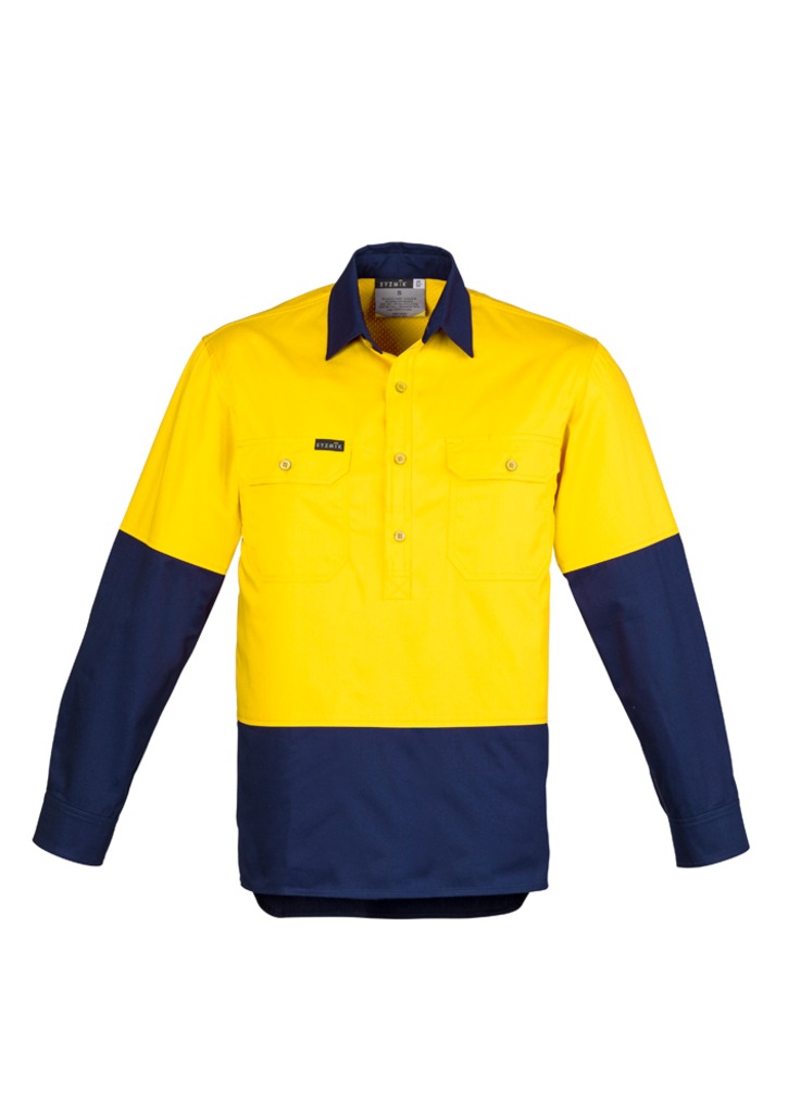 Mens HiVis Closed Front L/S Shirt