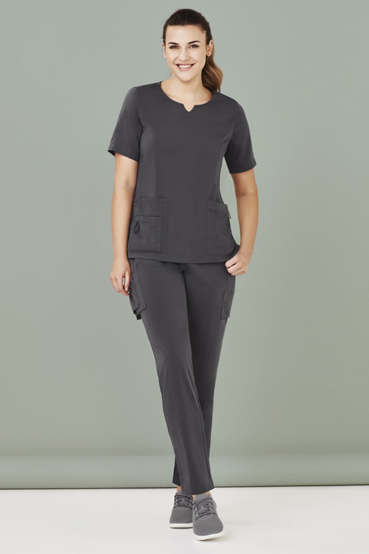 Womens Avery Tailored Fit Round Neck Scrub Top