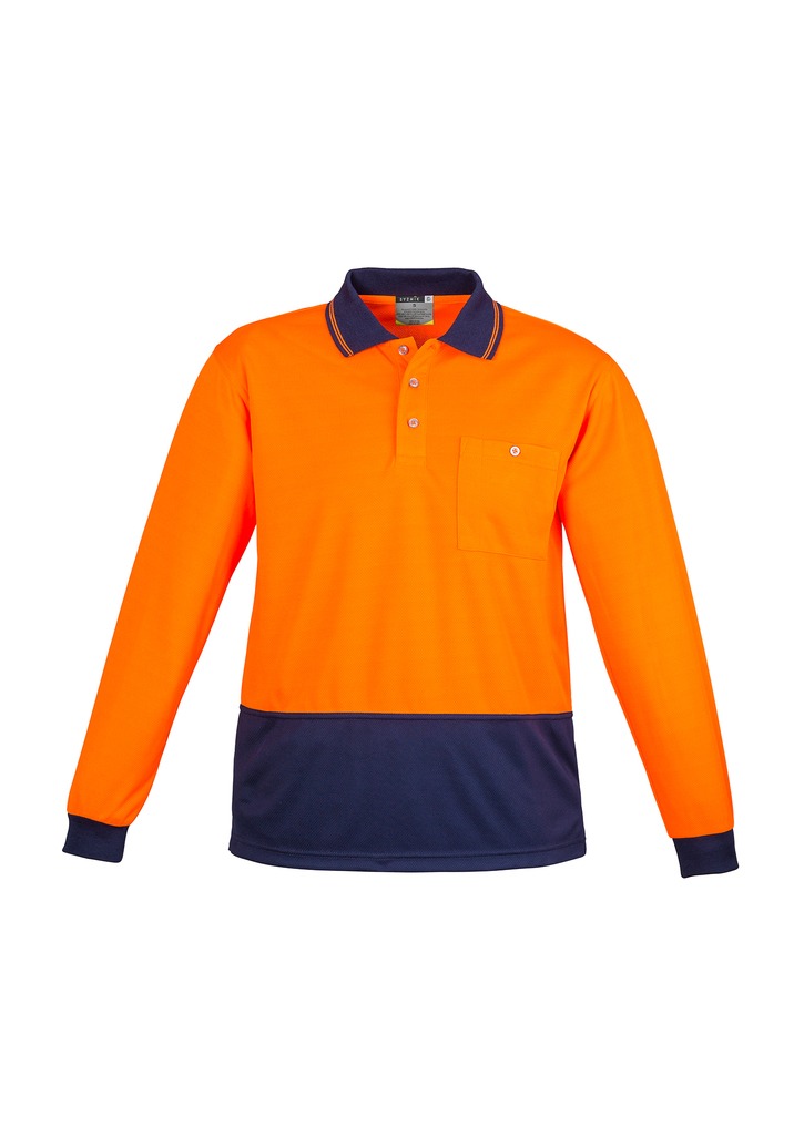 Unisex Hi Vis Basic Spliced Polo - Long Sleeve