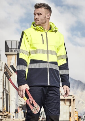 Unisex 2 in 1 Stretch Softshell Taped Jacket Unisex 2 in 1 Stretch Softshell Taped Jacket