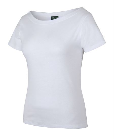 C OF C  LADIES S/S BOAT NECK TEE