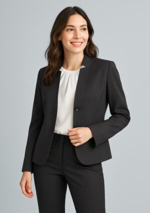 Womens Short Jacket with Reverse Lapel Womens Short Jacket with Reverse Lapel