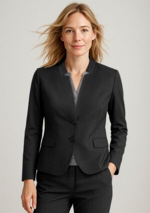 Womens Short Jacket with Reverse Lapel Womens Short Jacket with Reverse Lapel