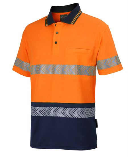 JB's HV S/S D+N C/BACK SEGMENTED TAPE POLO