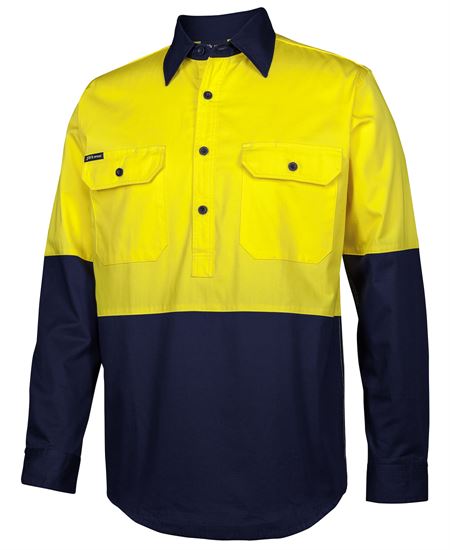 JB's HV CLOSE FRONT L/S 150G WORK SHIRT