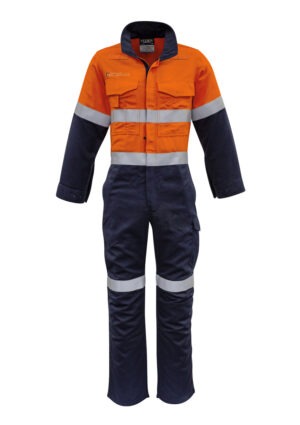 Mens Orange Flame HRC 2 Hoop Taped Spliced Overall Mens Orange Flame HRC 2 Hoop Taped Spliced Overall