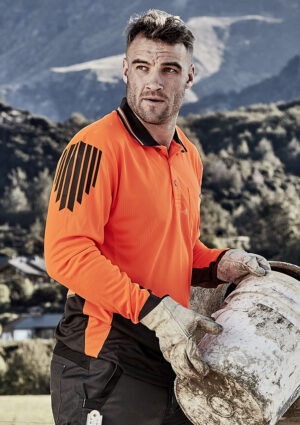 Mens Hi Vis Flux L/S Polo Mens Hi Vis Flux L/S Polo