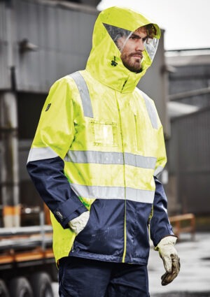 Mens Hi Vis 4 in 1 Waterproof Jacket Mens Hi Vis 4 in 1 Waterproof Jacket
