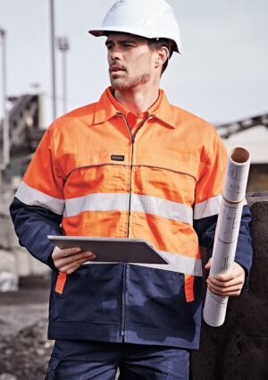 Mens Hi Vis Cotton Drill Jacket Mens Hi Vis Cotton Drill Jacket