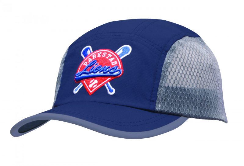 Sports Rip Stop Cap with Mesh Side Panels
