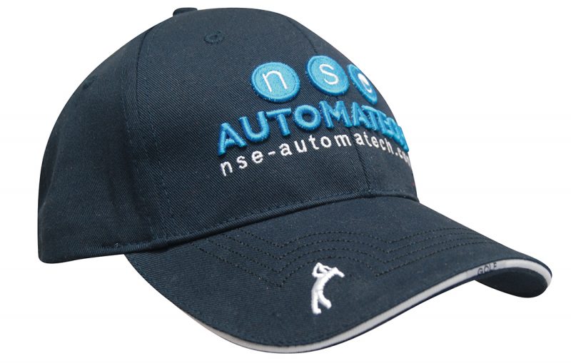 Chino Twill Golf Cap with Peak Embroidery