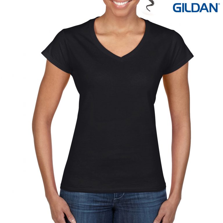 Ladies Ring Spun V-Neck - Image 4