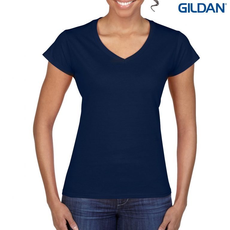 Ladies Ring Spun V-Neck - Image 3