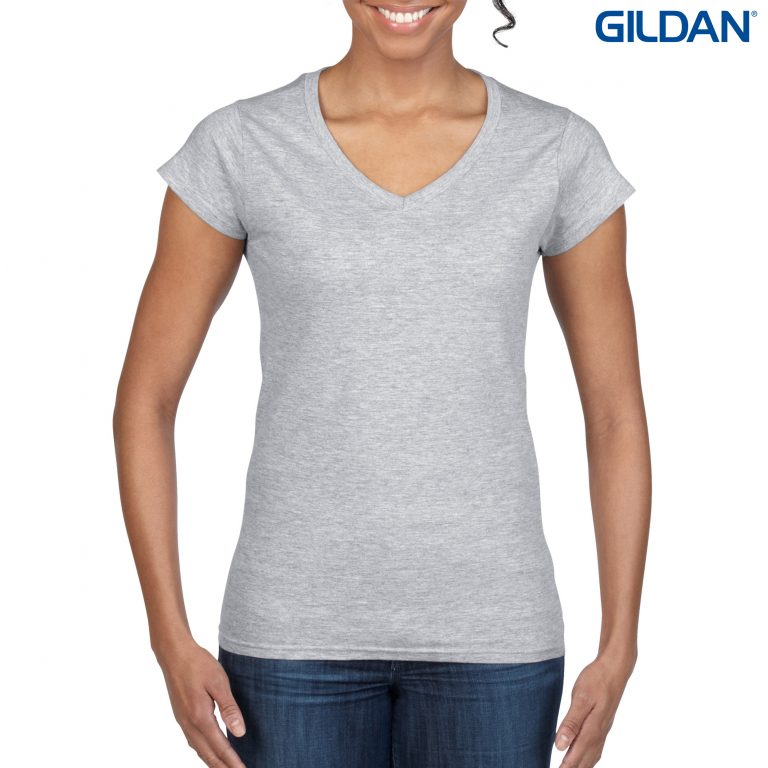 Ladies Ring Spun V-Neck - Image 2