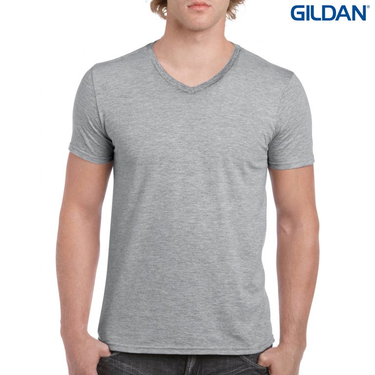 Mens Ring Spun V-Neck - Image 2
