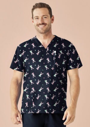 Mens Easter V-Neck Short Sleeve Scrub Top Mens Easter V-Neck Short Sleeve Scrub Top