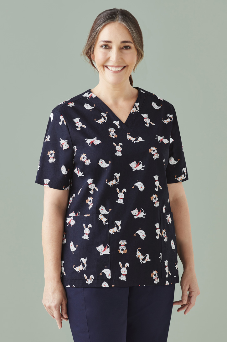 Womens Best Friends Scrub Top