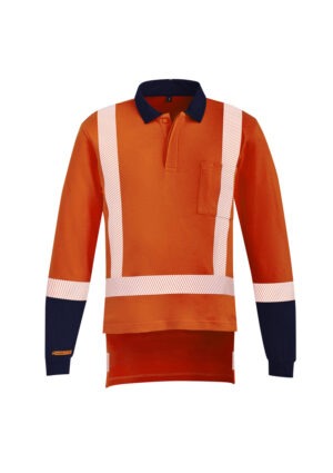 Mens Orange Flame TTMC-W17 X Back Taped Polo Mens Orange Flame TTMC-W17 X Back Taped Polo
