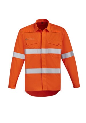 Mens Orange Flame HRC 2 Hoop Taped Open Front Spliced Shirt Mens Orange Flame HRC 2 Hoop Taped Open Front Spliced Shirt
