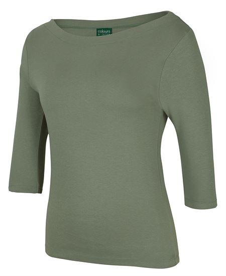 C of C  LADIES 3/4 SLEEVE BOAT NECK TEE
