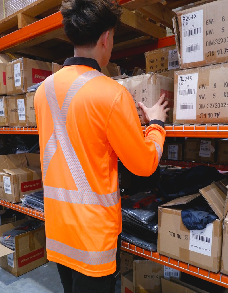 Workguard <b></noscript>Recycled</b> Hi Vis TTMC Long Sleeve Polo