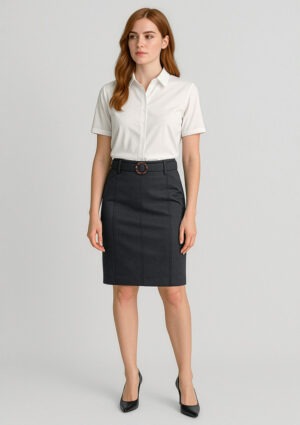 Womens Mid Waist Stretch Chino Skirt Womens Mid Waist Stretch Chino Skirt