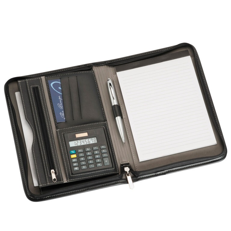 A5 Zippered Compendium with Calculator - Image 3