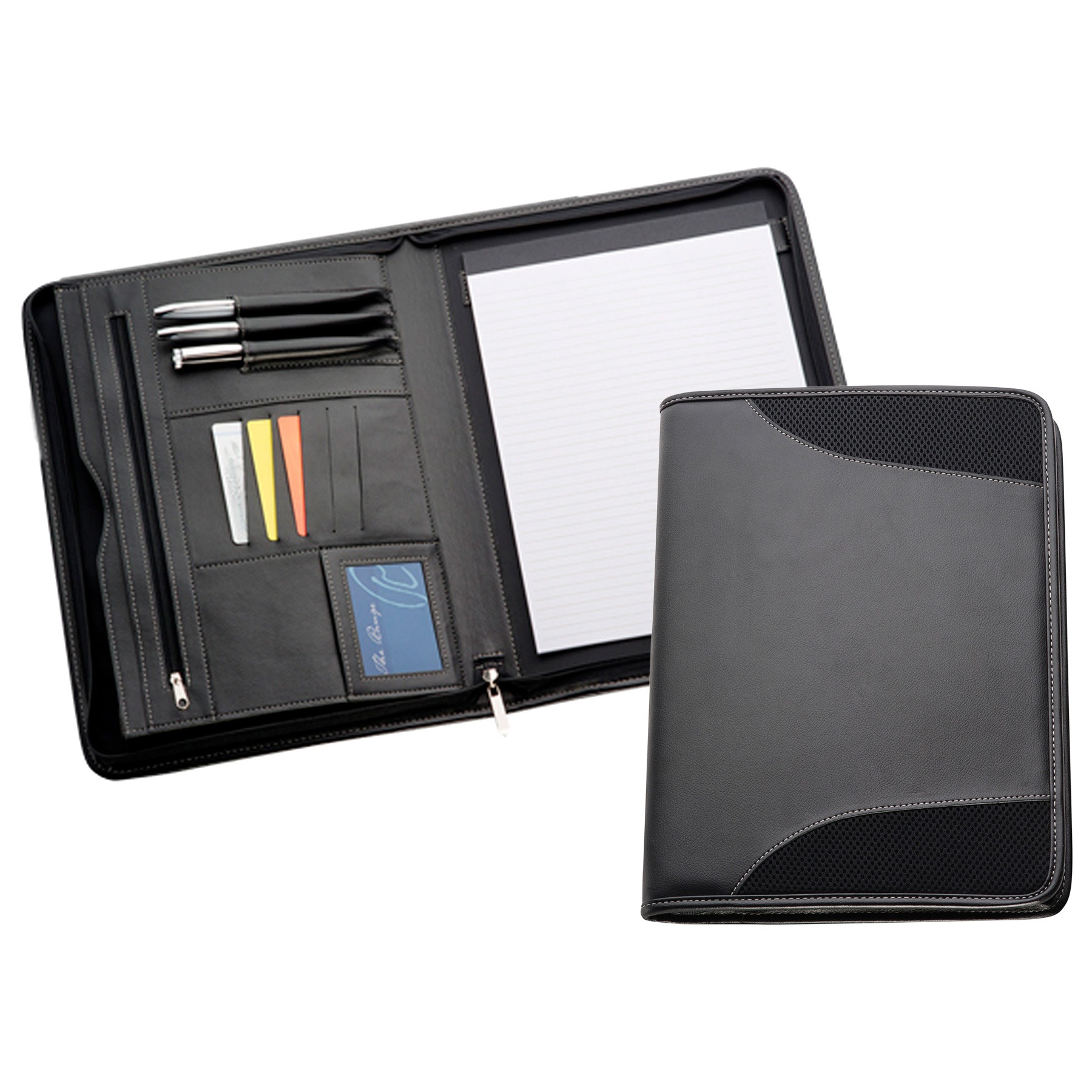 A4 Non-Leather Compendium - Black