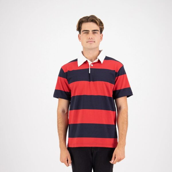 Short-Sleeved Striped Rugby Jersey - Image 4