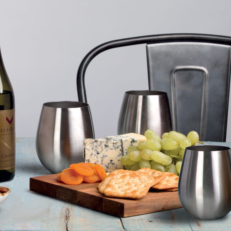Stemless Stainless Steel Wine Glass Set - Image 5